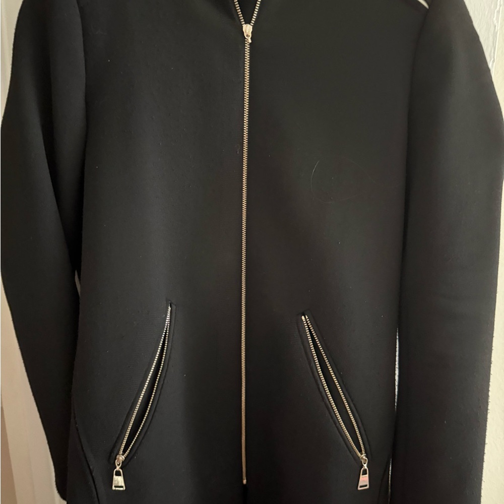 Zara ZIP UP Coat with Gold Zippers. X SM. Good cond